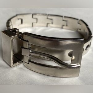 Rare Taxco Salvador Juller Gracia Signed Sterling Silver 925 Buckle Bracelet